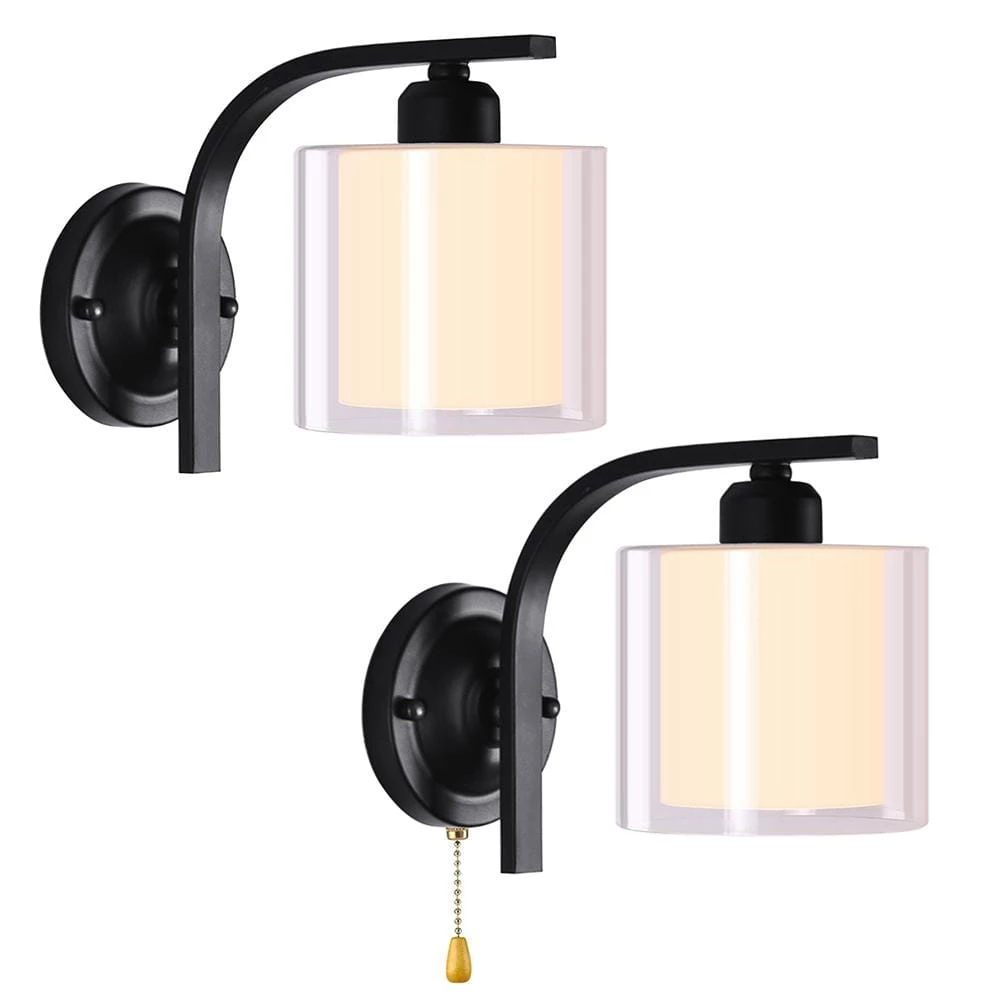 Hot Sale โค๏ธ Cheapest ๐ฅ 7.9 in. H. 1-Light Black With Chain Wall Sconce Clear Glass Globe-Light by LamQee ๐ ๐งจ - Image 5