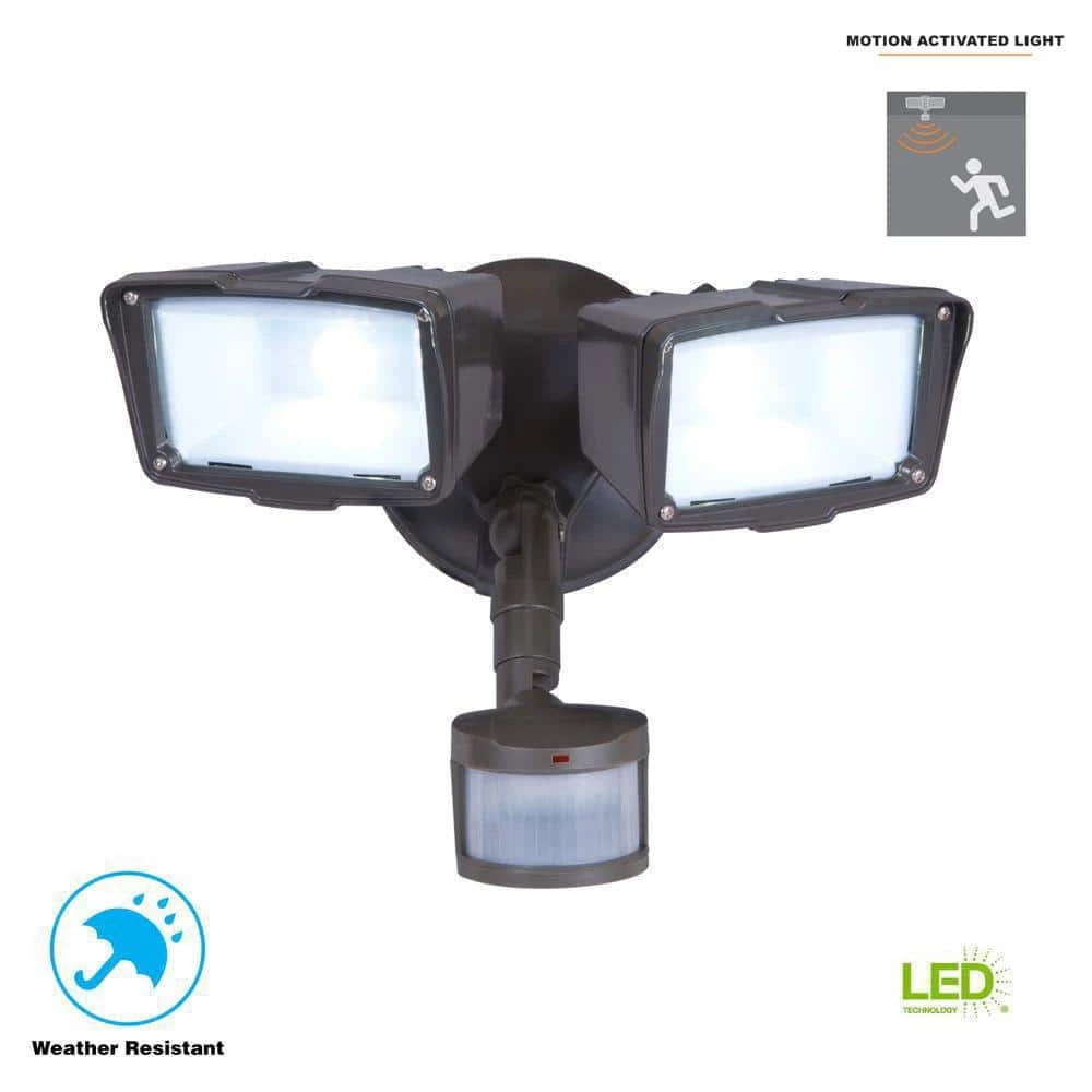 New ๐ Deals ๐ฅ 180-Degree Bronze Motion Activated Sensor Twin-Head Outdoor Integrated LED Security Flood Light by Defiant ๐ ๐ - Image 6