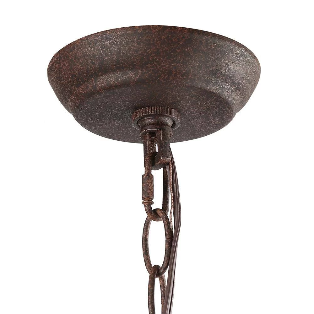 Cheapest ๐ Cheapest ๐ฅฐ Brutus 15.7 in. 3-Light Bronze Aged Wood Round Lantern Candlestick Chandelier Pendant Light with Rustic Iron by RRTYO ๐ ๐ - Image 2