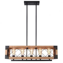 Hot Sale ๐คฉ Best Pirce ๐ Shayne 5-Light Brown Kitchen Island Linear Pendant by RRTYO ๐ ๐