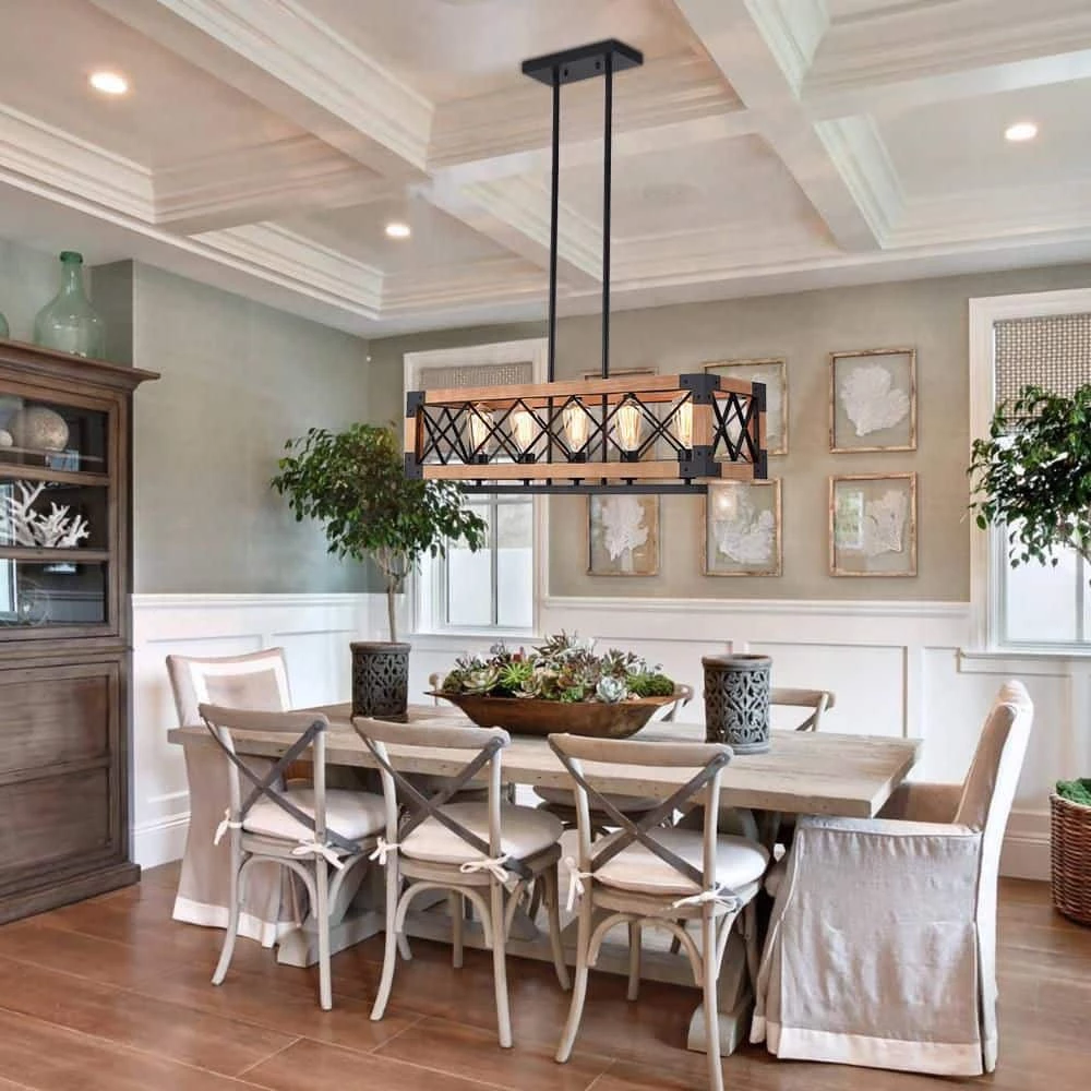 Hot Sale 🤩 Best Pirce 🌟 Shayne 5-Light Brown Kitchen Island Linear Pendant by RRTYO 🌟 🎉 - Image 13