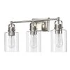 Deals 💯 Buy 🌟 Romance 23.64 in. 3-Light Vanity Light with Brushed Nickel Finish and Clear Glass Shade by Hukoro 🤩 😉