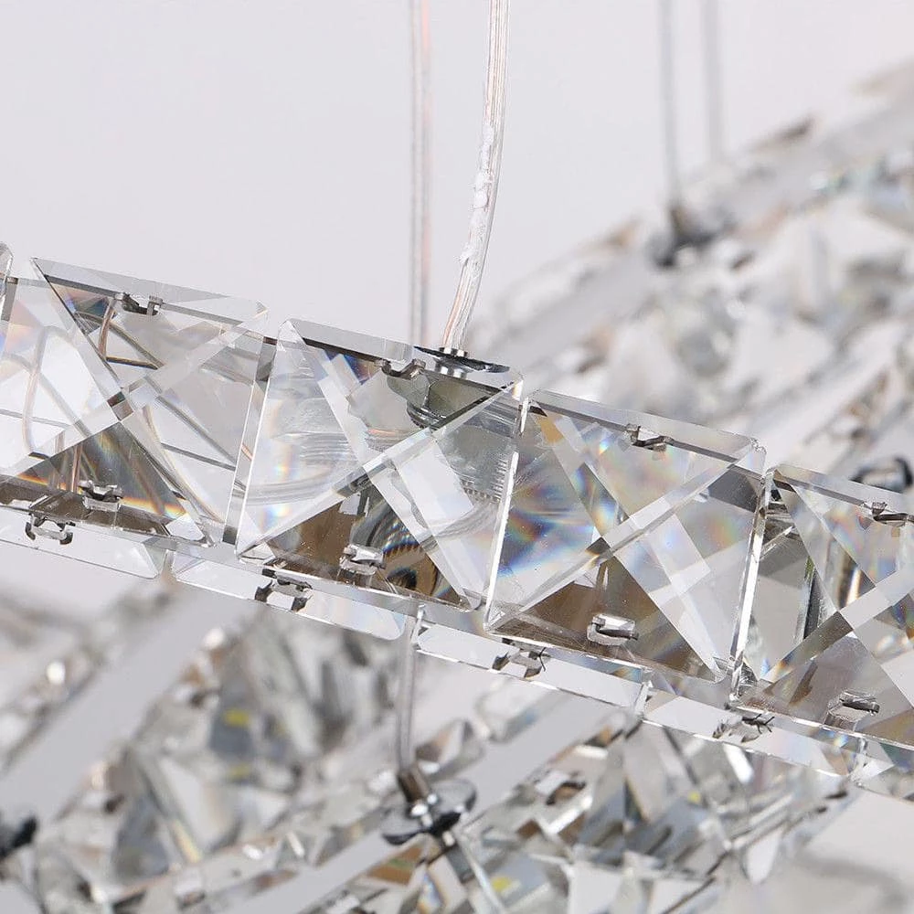 Promo ๐งจ Discount ๐ 11.8 in. Dia 18-Watt Integrated LED Chrome Ring Chandelier with K9 Clear Crystal by LamQee โ๏ธ ๐ - Image 3