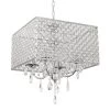 Cheap 🧨 Best reviews of 🥰 15.7 in. W. x 7.9 in. H. 4-Light Chrome Square Chandelier with Hanging Crystal Raindrops by LamQee ✔️ 🥰