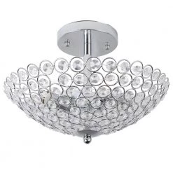 Brand new ๐ Budget ๐ 11.8 in. 2-Light Chrome Bowl-Shaped Semi-Flush Mount Chandelier with Crystal Shade by LamQee ๐ ๐ฅ