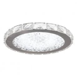 Cheapest โญ Coupon ๐ฅฐ Crystal 16.5 in. 24-Watt Chrome Integrated LED Flush Mount Round Ceiling Light for Kitchen Bedroom Bathroom Hallway by LamQee ๐ ๐
