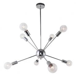 Outlet ๐ Best Pirce ๐งจ Elektra 8-Light Chrome Sputnik Sphere Chandelier Pendant Linear Ceiling Light by RRTYO ๐ ๐