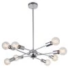 Best Pirce 🤩 Coupon 🎉 Gamino 8-Light Chrome Sputnik Sphere Linear Pendant Modern Farmhouse Lighting Chandelier by RRTYO 🥰 😉