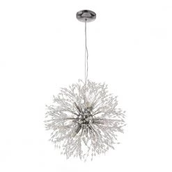 Promo ❤️ Best deal 👍 Barton 12-Light Chrome Dandelion Crystal Unique Sphere Chandelier by RRTYO ⌛ 🤩