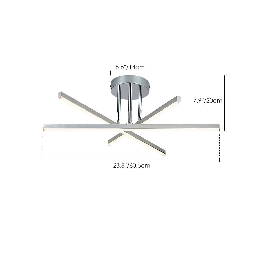 Deals ๐ Best Pirce ๐ Highlandville 23.8 in. 3-Light Chrome LED Sputnik Semi-Flush Mount by RRTYO ๐ ๐ - Image 3