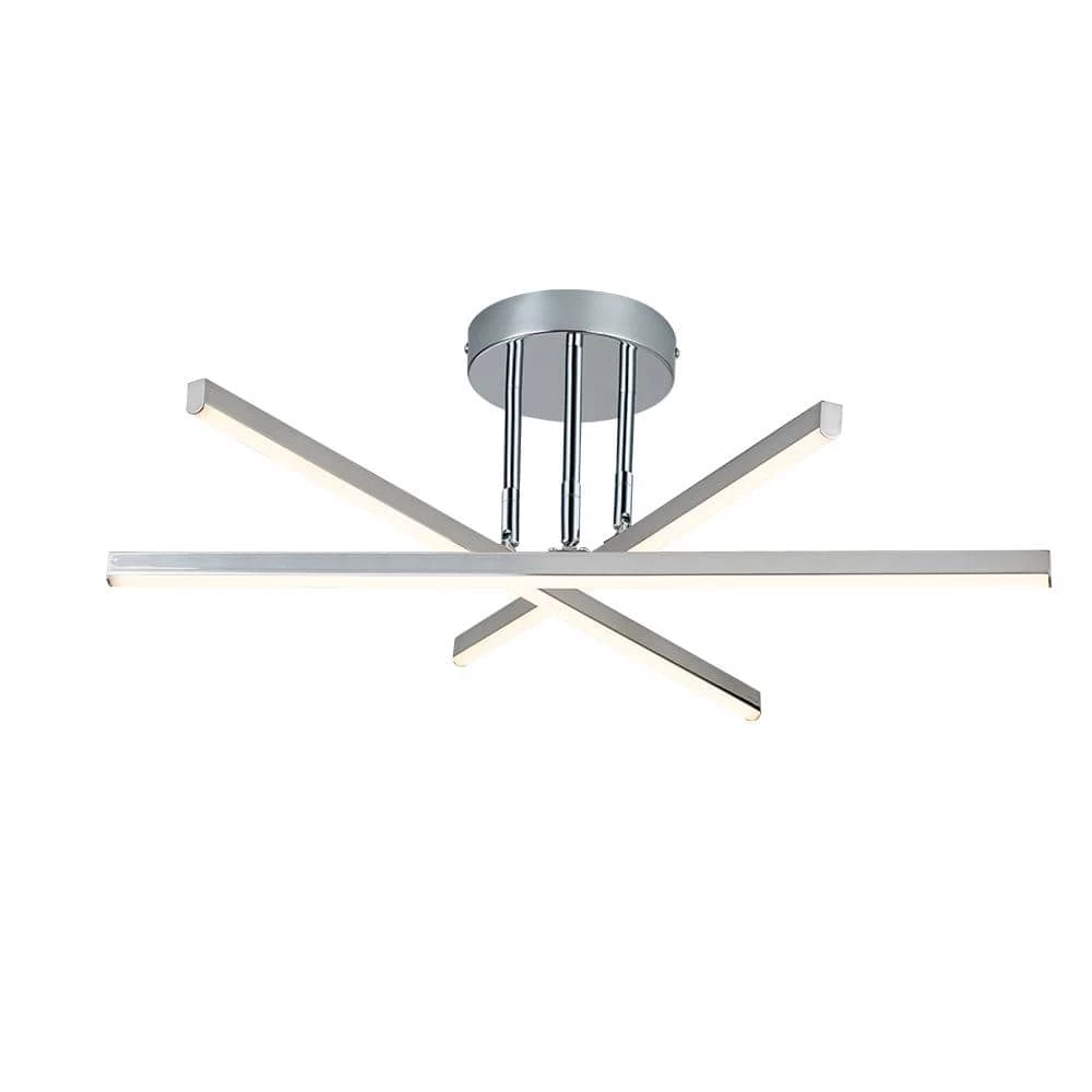 Deals ๐ Best Pirce ๐ Highlandville 23.8 in. 3-Light Chrome LED Sputnik Semi-Flush Mount by RRTYO ๐ ๐