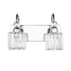 Discount ๐งจ Brand new ๐ Arsenault 2-Light Chrome Wall Sconce with Crystal Shades by RRTYO โ๏ธ ๐