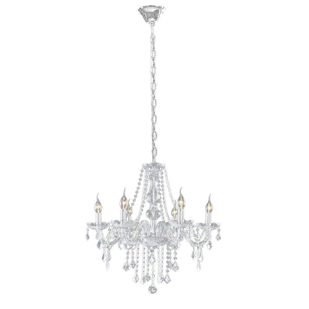 Hot Sale ⭐ Promo ⭐ 33 in. H x 22 in. W 6-Light Clear Pendant-Lighting Fixture Chandelier with K9 Crystal Dangles by LamQee ✔️ ❤️ - Image 8