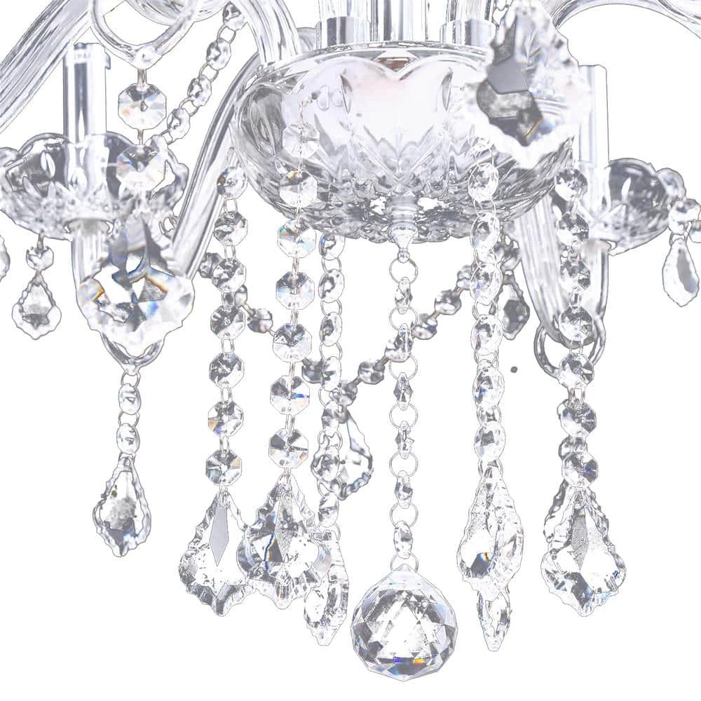Hot Sale ⭐ Promo ⭐ 33 in. H x 22 in. W 6-Light Clear Pendant-Lighting Fixture Chandelier with K9 Crystal Dangles by LamQee ✔️ ❤️ - Image 4