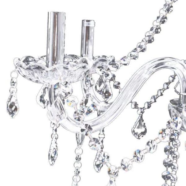 Hot Sale ⭐ Promo ⭐ 33 in. H x 22 in. W 6-Light Clear Pendant-Lighting Fixture Chandelier with K9 Crystal Dangles by LamQee ✔️ ❤️ - Image 10