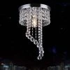 Best Pirce 👏 Hot Sale 🥰 7.9 in.D. x 13.4 in. H. 1-Light Clear Crystal Modern Flush Mount LED Raindrop Chandelier by LamQee 🎉 😀