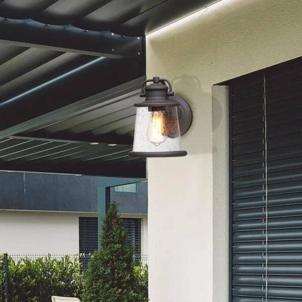 Budget 💯 Outlet 🎉 Martin 1-Light Dark Bronze Outdoor Wall Lantern Sconce by Hukoro 🤩 ⌛ - Image 6