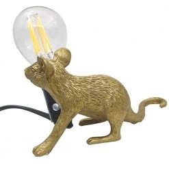 Brand new 👍 Promo 👍 2.7 in. Gold Indoor Table Desk Lamp with Cute Mouse Rat Shape by LamQee 🎉 🎉