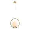 Best deal 👍 Discount ⭐ 1-Light Gold Circle Pendant with Hand-blown Glass Shade by RRTYO 🎉 👍