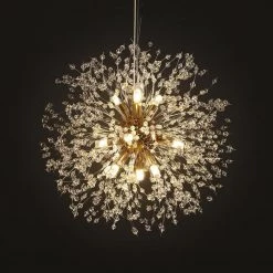 Cheap 🔥 Top 10 🛒 Barton 9-Light Gold Crystal Unique Sphere Chandelier by RRTYO ⭐ 🥰