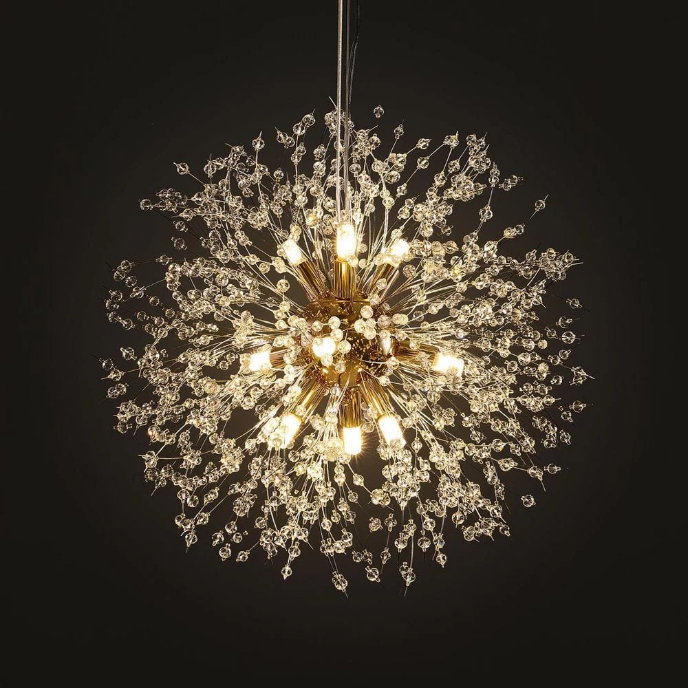 Cheap ๐ฅ Top 10 ๐ Barton 9-Light Gold Crystal Unique Sphere Chandelier by RRTYO โญ ๐ฅฐ