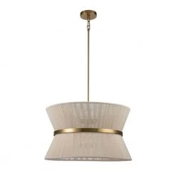 Best Sale ๐ Best deal โ Tabor 8-Light Gold Ivory Hourglass Pendant Light with Hemp Fly Shade by RRTYO โ โค๏ธ