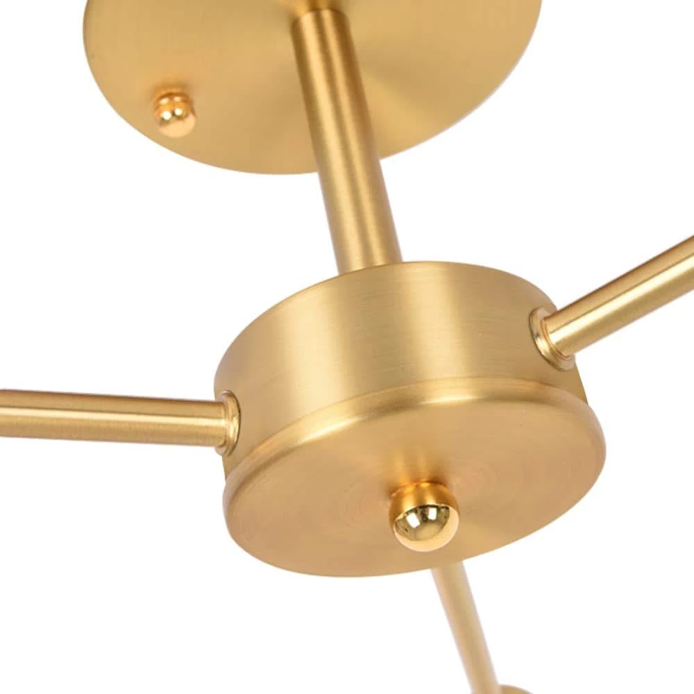 Outlet ๐ Top 10 ๐งจ Torres 23.62 in. 3-Light Gold Mid-Century Ceiling Light Sputnik Semi-Flush Mount by RRTYO ๐ ๐ฅ - Image 3