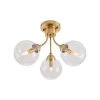 Outlet 🧨 Best Sale 🎁 Elektra 18.5 in. 3-Light Gold Glass Ball Semi-Flush Mount with Glass Shade by RRTYO 🔔 😍