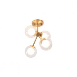 Outlet 🔥 Best deal 🤩 Basso 13.8 in. 4 - Light Gold Semi-Flush Mount by RRTYO 🤩 🥰