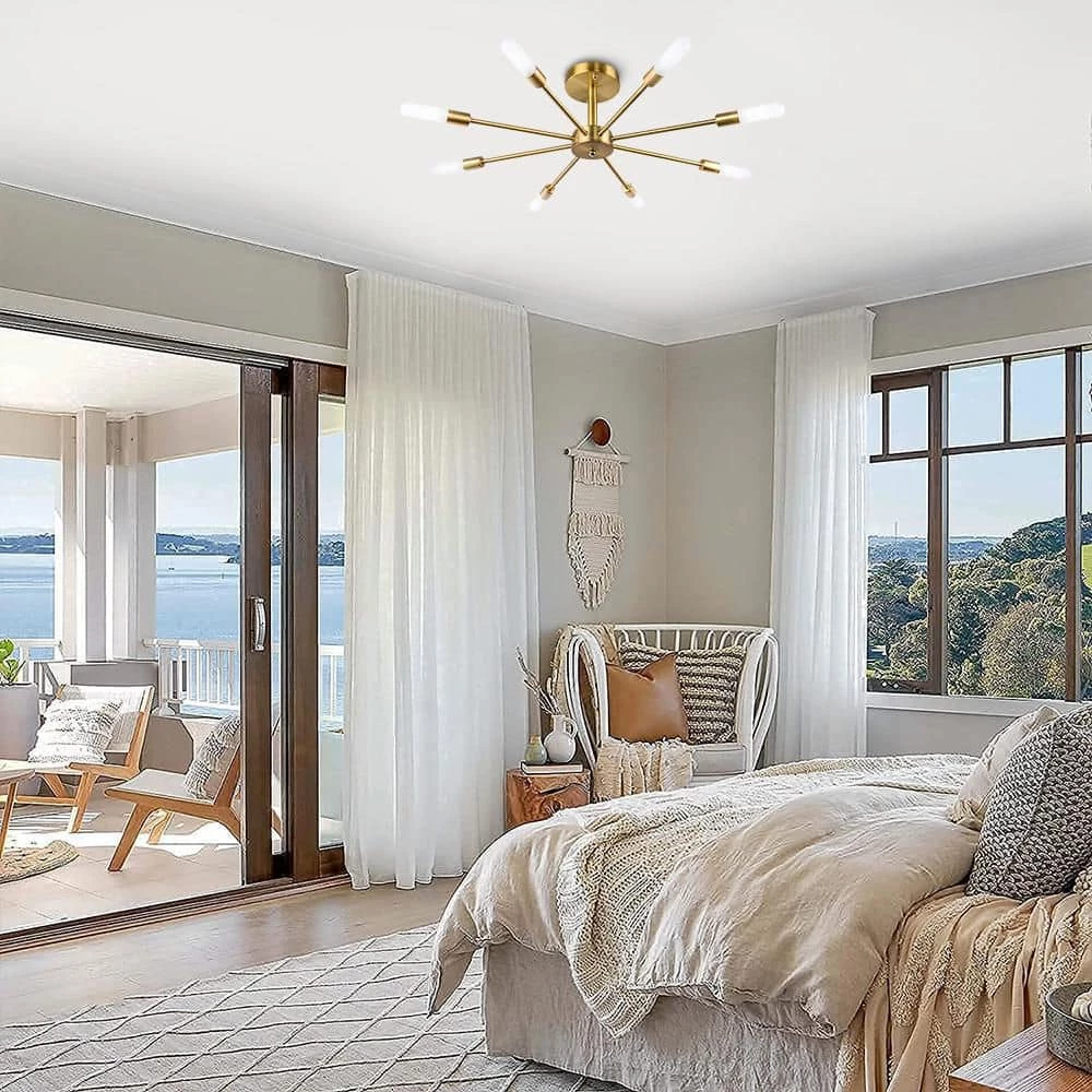 Cheap ✔️ Cheap 🤩 Elektra 29 in. 8-Light Gold Semi Flush Mount by RRTYO ✨ 🎁 - Image 7