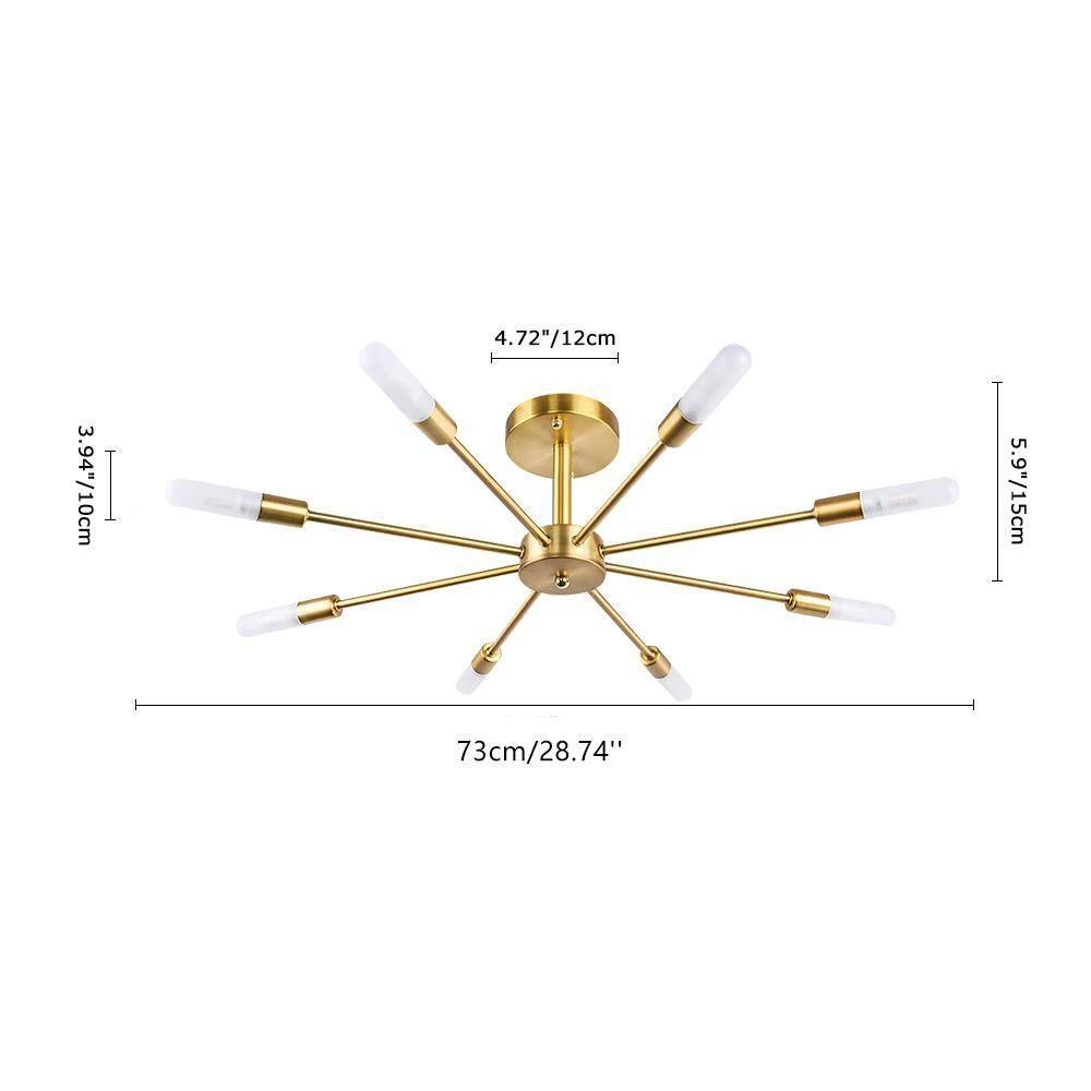 Cheap ✔️ Cheap 🤩 Elektra 29 in. 8-Light Gold Semi Flush Mount by RRTYO ✨ 🎁 - Image 3