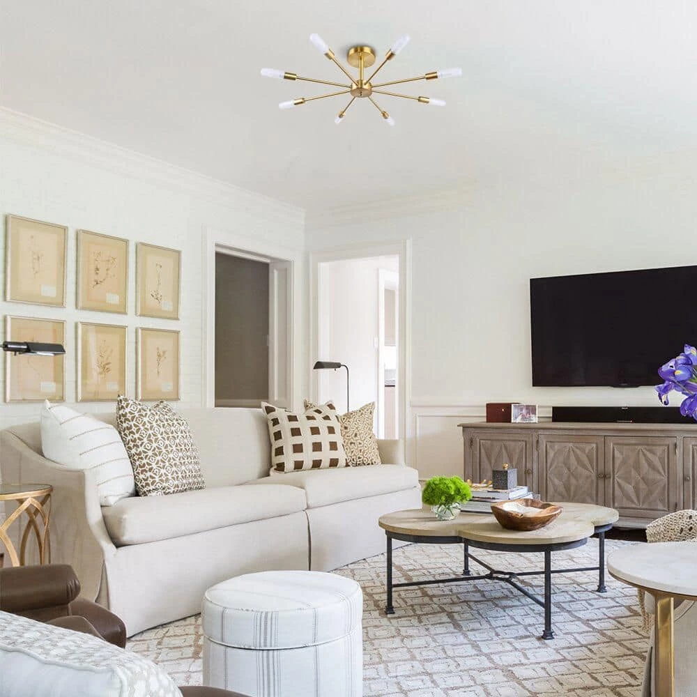 Cheap ✔️ Cheap 🤩 Elektra 29 in. 8-Light Gold Semi Flush Mount by RRTYO ✨ 🎁 - Image 6