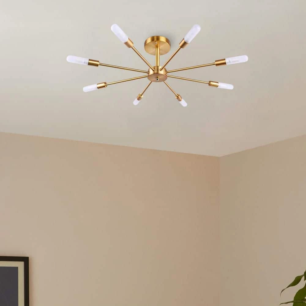 Cheap ✔️ Cheap 🤩 Elektra 29 in. 8-Light Gold Semi Flush Mount by RRTYO ✨ 🎁 - Image 5