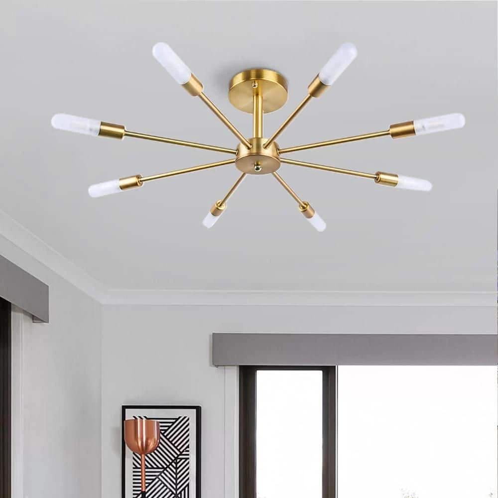 Cheap ✔️ Cheap 🤩 Elektra 29 in. 8-Light Gold Semi Flush Mount by RRTYO ✨ 🎁 - Image 2