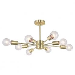 Buy 🥰 Best reviews of 🔔 Taraji 24.01 in. 8-Light Semi Gold Semi-Flush Mount by RRTYO 🔥 ✨
