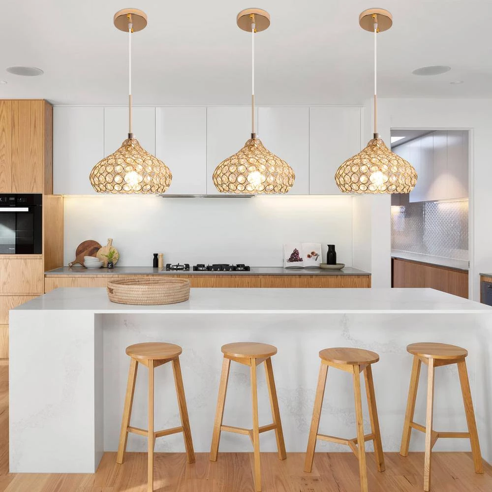 Wholesale ✨ Coupon ✨ 1 Light Golden Mini Pendant Light with Octagon Crystal Lampshade by LamQee ⭐ 💯 - Image 2