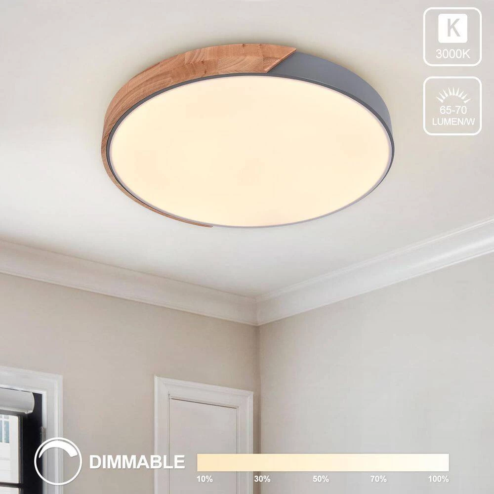 Cheapest ๐ Best deal ๐ฏ 19.68 in. 1-Light Grey LED Flush Mount Ceiling Light with Acrylic Shade by RRTYO ๐ ๐ - Image 5