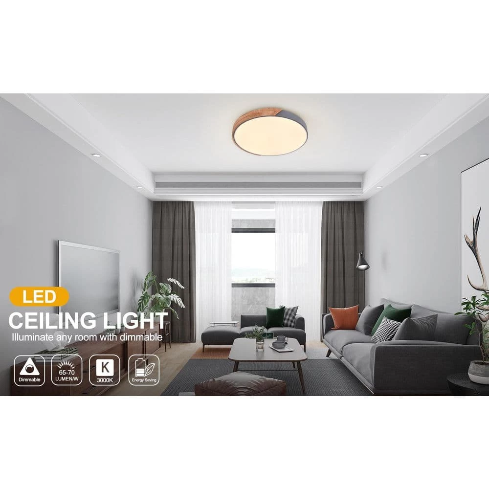 Cheapest ๐ Best deal ๐ฏ 19.68 in. 1-Light Grey LED Flush Mount Ceiling Light with Acrylic Shade by RRTYO ๐ ๐ - Image 10