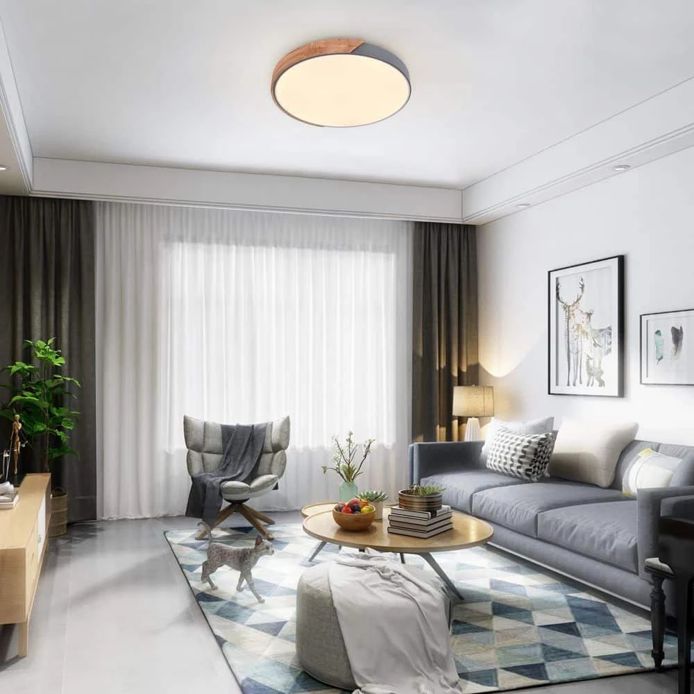 Cheapest ๐ Best deal ๐ฏ 19.68 in. 1-Light Grey LED Flush Mount Ceiling Light with Acrylic Shade by RRTYO ๐ ๐ - Image 8