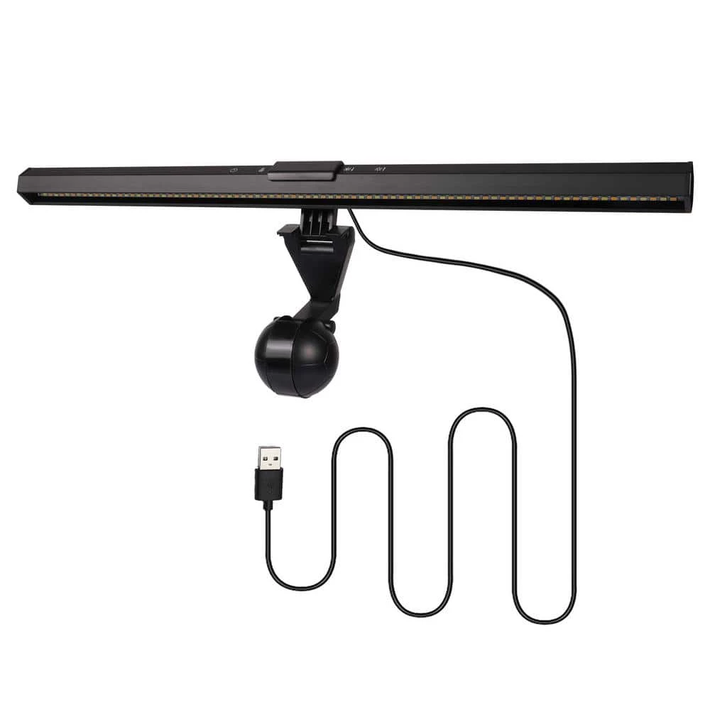 Promo ✨ Best Sale 🎁 15.7 in. Black Computer Light Bar with Clip USB Powered Adjustable Brightness Light by LamQee 😍 👍