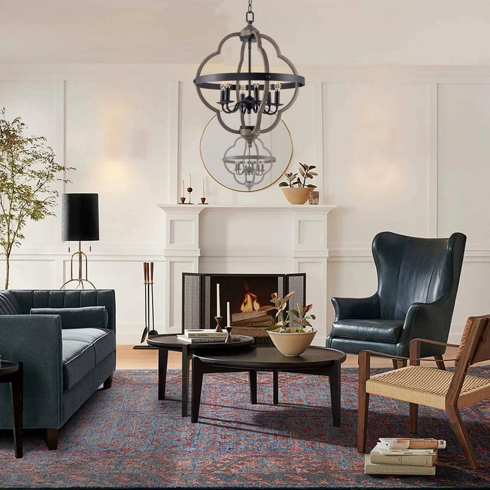 Cheapest ๐ Best deal ๐ Alfa 6-Light Matte Black and Gray Wood Accents Candlestick Pendant Light by Hukoro ๐ โ๏ธ - Image 5