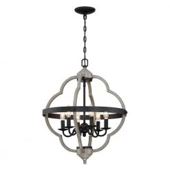 Cheapest ๐ Best deal ๐ Alfa 6-Light Matte Black and Gray Wood Accents Candlestick Pendant Light by Hukoro ๐ โ๏ธ