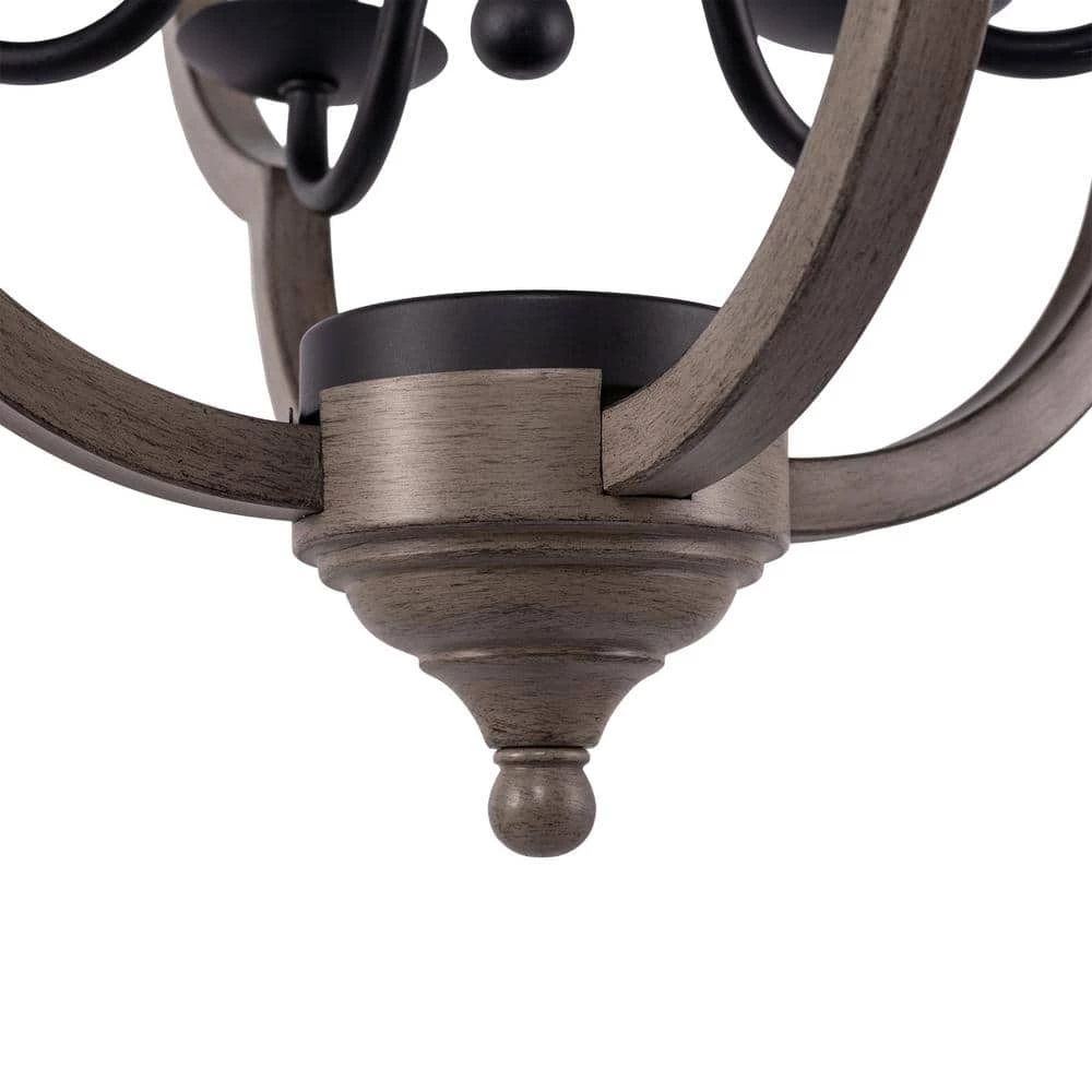 Cheapest ๐ Best deal ๐ Alfa 6-Light Matte Black and Gray Wood Accents Candlestick Pendant Light by Hukoro ๐ โ๏ธ - Image 6