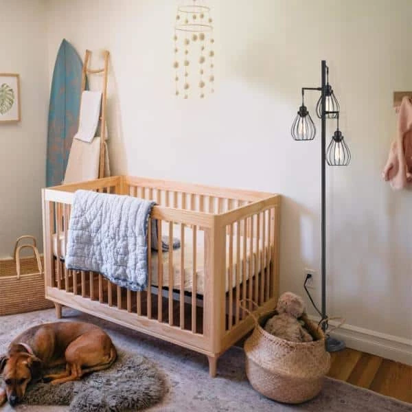 Promo ๐คฉ New ๐ Mousse 69 in. 3-Light Tree Floor Lamp with Matte Black Finish and Hanging Steel Cage Shade by Hukoro โ๏ธ ๐งจ - Image 3