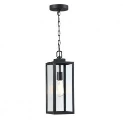 Brand new ๐ Best Sale ๐ Alfa 1-Light Matte Black Outdoor Hanging Lantern Pendant Light with Clear Glass by Hukoro โญ ๐ฏ