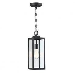 Best deal ๐งจ Promo ๐ 17 in. H 1-Light Matte Black Outdoor Hanging Lantern Pendant by Hukoro โจ โญ