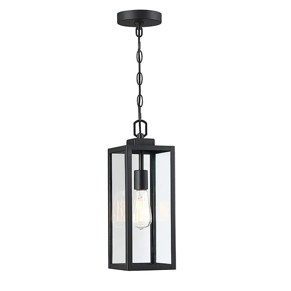 Best deal ๐งจ Promo ๐ 17 in. H 1-Light Matte Black Outdoor Hanging Lantern Pendant by Hukoro โจ โญ