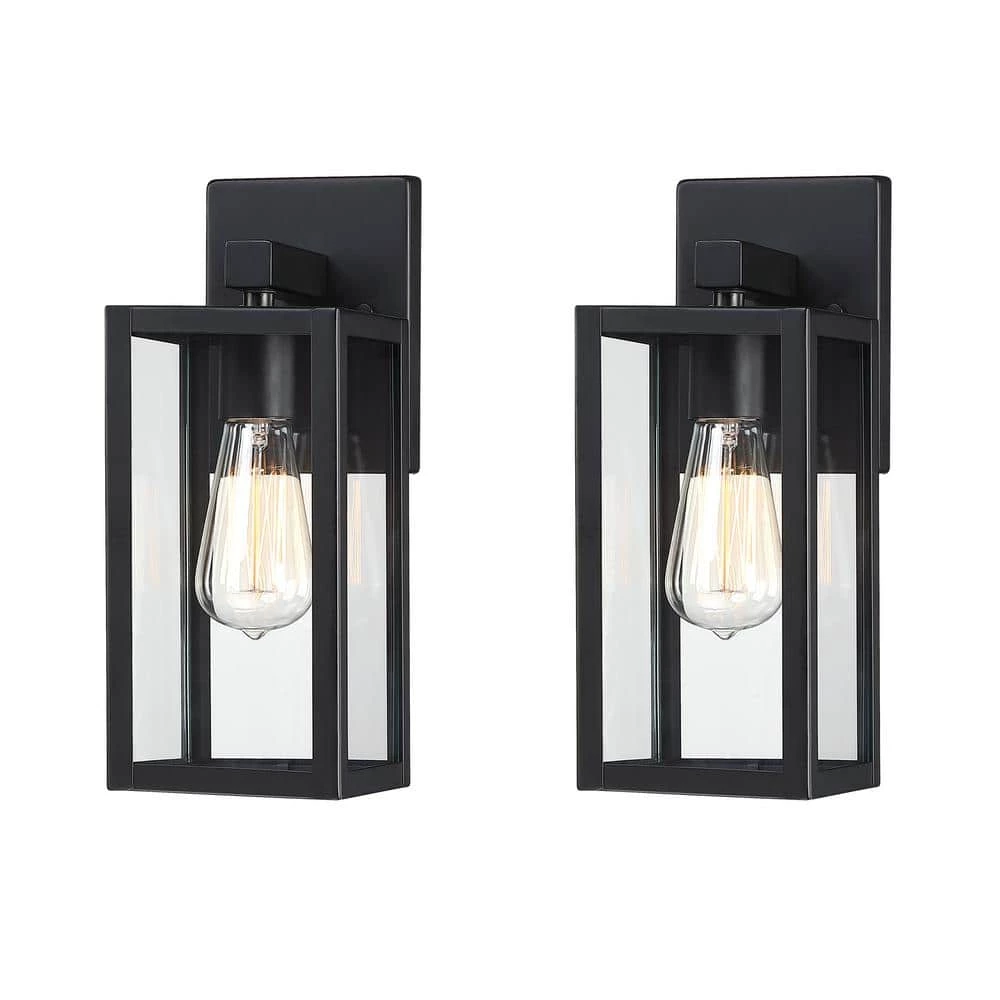 Cheap ๐ฏ Hot Sale ๐ Martin 1-Light Matte Black Outdoor Wall Lantern Sconces (2-Pack) by Hukoro โจ ๐