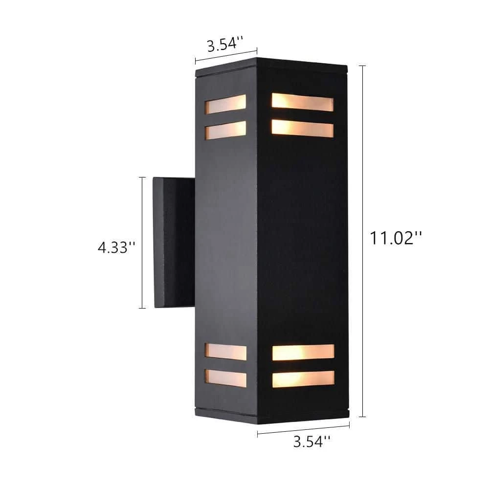 Promo 💯 Promo 🎁 2-Light Matte Black Outdoor Wall Lamp Waterproof Wall Lantern Exterior Sconce Light Fixture for Patio Courtyards Villa by RRTYO 💯 🤩 - Image 3