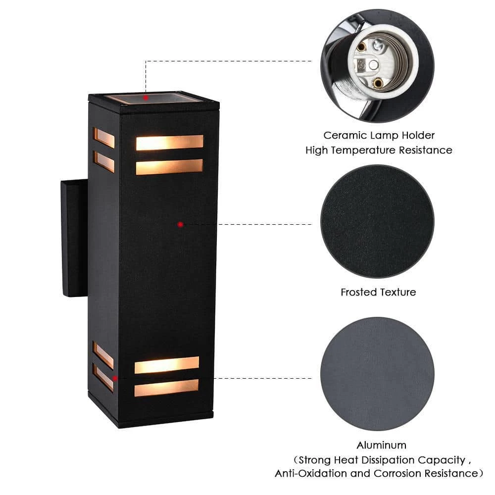 Promo 💯 Promo 🎁 2-Light Matte Black Outdoor Wall Lamp Waterproof Wall Lantern Exterior Sconce Light Fixture for Patio Courtyards Villa by RRTYO 💯 🤩 - Image 4